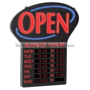 NEWON Lighted Open + Business Hours Sign