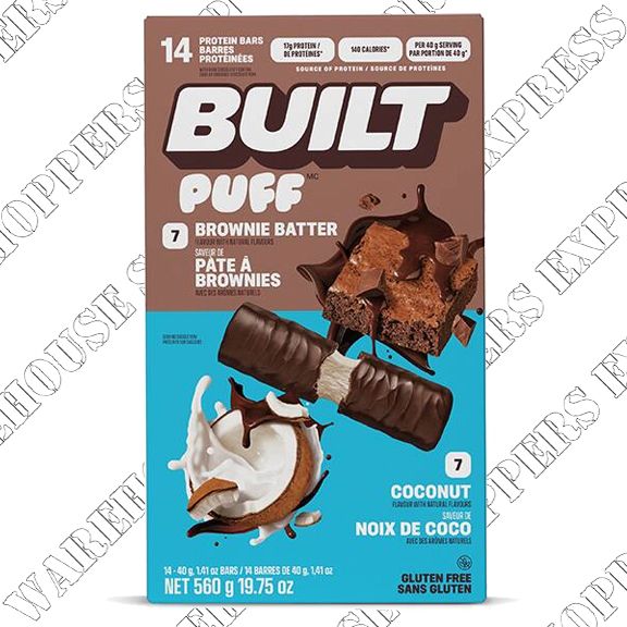 Built Puff Brownie Batter and Coconut Flavoured Protein Bars