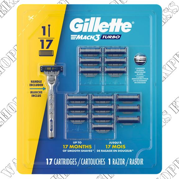 Gillette Mach 3 Turbo Razor and Cartridges