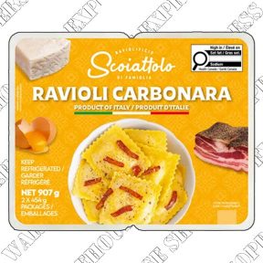 Scoiattolo ravioli carbonara---- Order by Wed  06---Save  $4