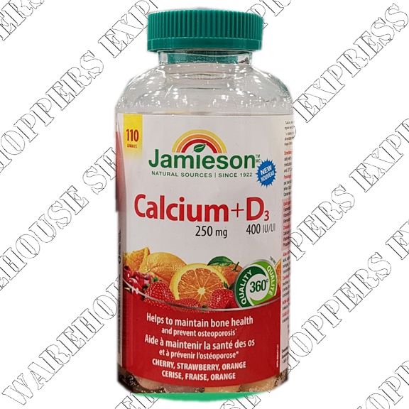 Jamieson 250mg Calcium + D3 400iu